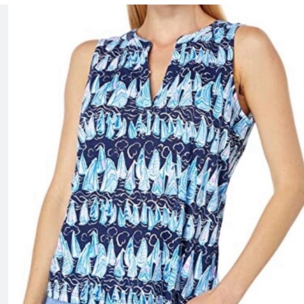 Lilly Pulitzer Dev Sailboat Print Top, XS